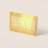 新しいアドレス卒業ありがとう写真モダン金ゴールド 箔カード (正面)