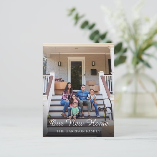 新しいアドレス家族の写真の移動のお知らせ ポストカード (スタンド正面)