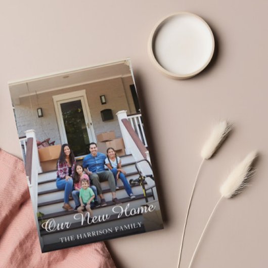 新しいアドレス家族の写真の移動のお知らせ ポストカード