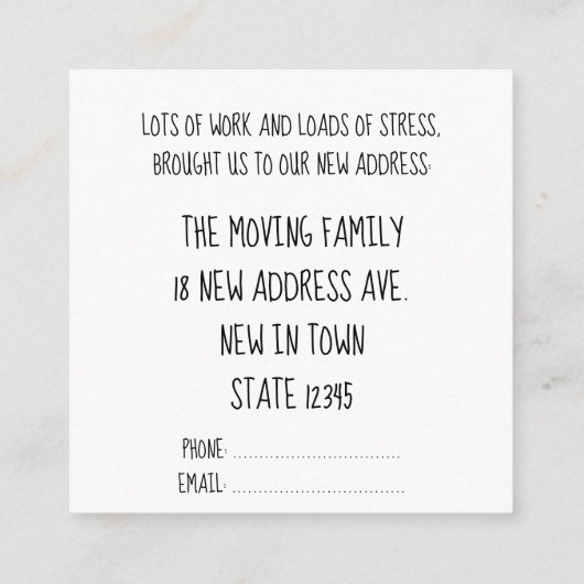 新しいアドレス帳カード エンクロージャーカード (裏面)