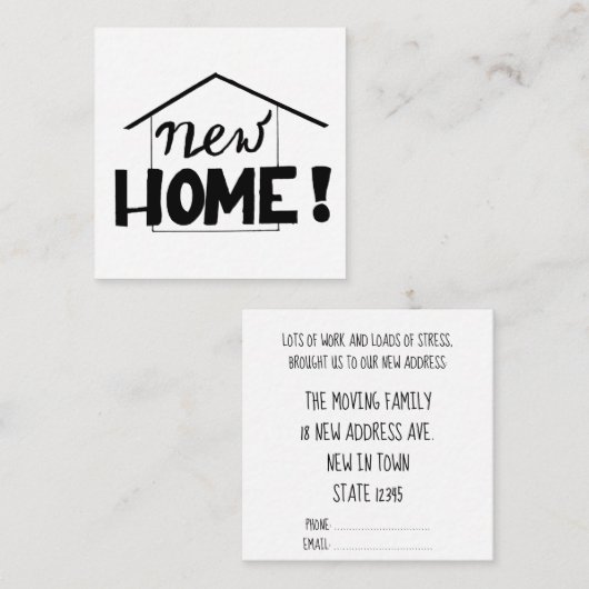 新しいアドレス帳カード エンクロージャーカード (正面/裏面)