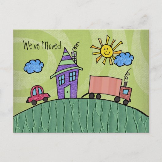 新しいアドレス引っ越しましたハウス通知 案内ポストカード (正面)