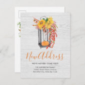 新しいアドレス引っ越しましたフローラ移動 案内ポストカード (正面/裏面)