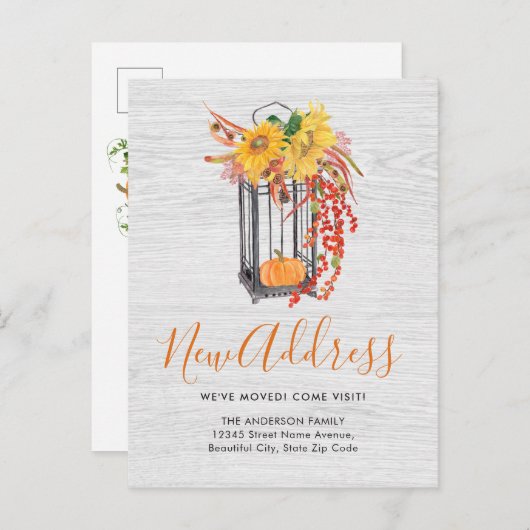 新しいアドレス引っ越しましたフローラ移動 案内ポストカード (正面/裏面)