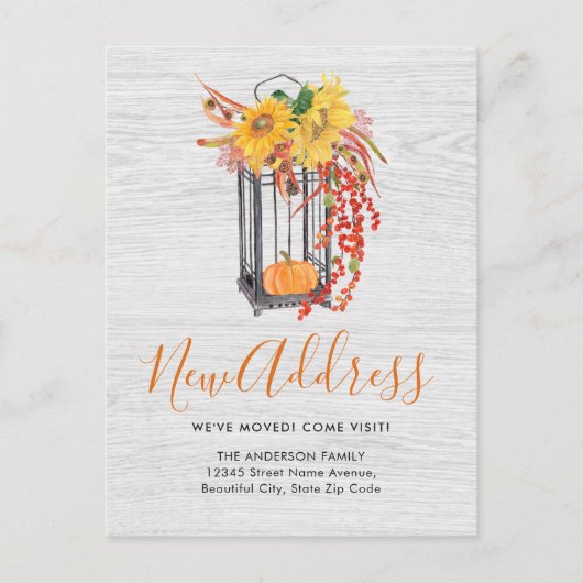新しいアドレス引っ越しましたフローラ移動 案内ポストカード (正面)