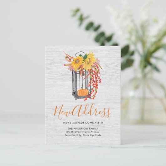 新しいアドレス引っ越しましたフローラ移動 案内ポストカード (スタンド正面)