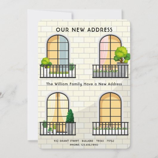 新しいアドレス引っ越し祝いパーティー新しいホームライブウィンドウ 案内状 (正面)