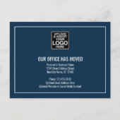 新しいアドレス情報 – Business Logo Navy 案内ポストカード (正面)