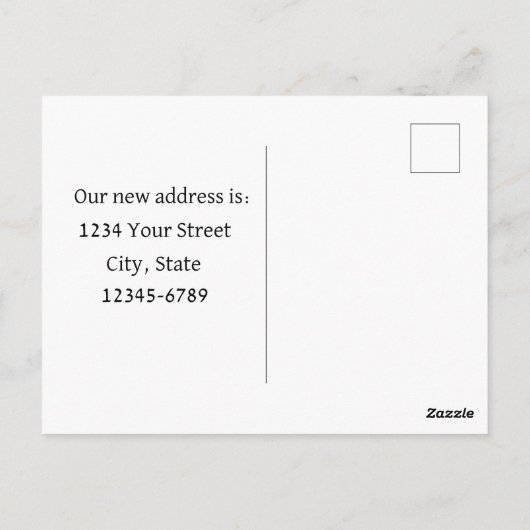 新しいアドレス我々は移動コテージハウス ポストカード (裏面)