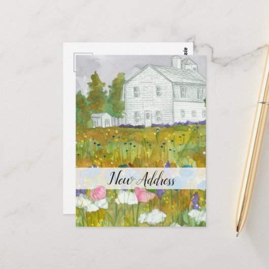 新しいアドレス我々移動したファームハウスメドウ ポストカード (正面/裏面インサイチュ)