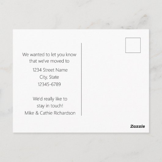 新しいアドレス我々移動したファームハウスメドウ ポストカード (裏面)