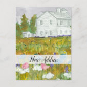 新しいアドレス我々移動したファームハウスメドウ ポストカード (正面)