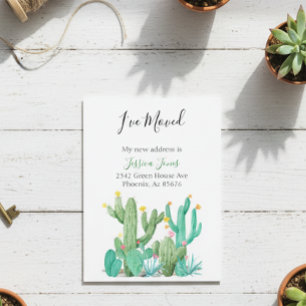 新しいアドレス案内ハウスサボテンを移動した ポストカード