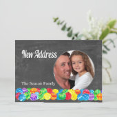 新しいアドレス水の色のボーブル写真カード 招待状 (スタンド正面)