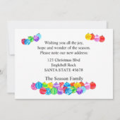 新しいアドレス水の色のボーブル写真カード 招待状 (裏面)