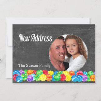 新しいアドレス水の色のボーブル写真カード 招待状