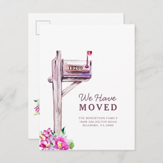 新しいアドレス水の色メールボックスの移動のお知らせ 案内ポストカード (正面/裏面)