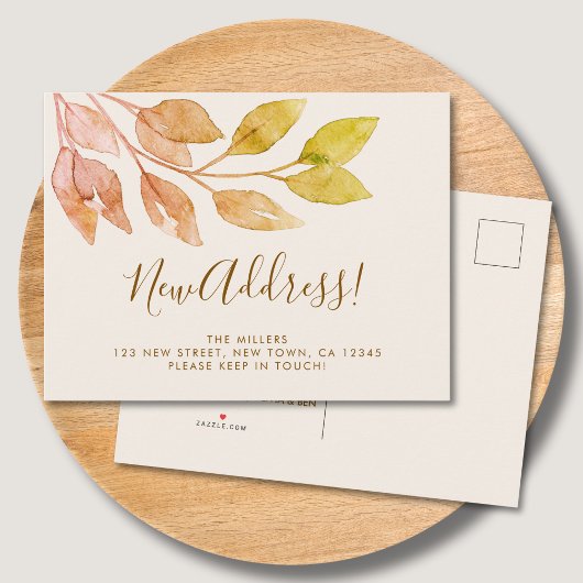 新しいアドレス秋の移動 案内ポストカード
