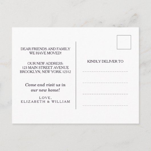 新しいアドレス素朴ウォーターカラーフォレスト ポストカード (裏面)