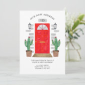 新しいアドレス赤いドアの水の色のサボテン 案内状 (スタンド正面)