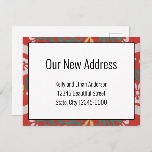 新しいアドレス赤白フローラ発表 ポストカード (正面/裏面)