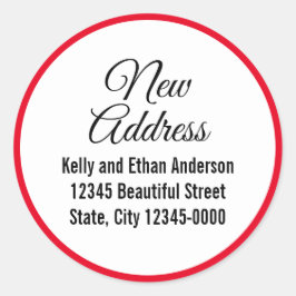 新しいアドレス赤白黒引越し案内 ラウンドシール