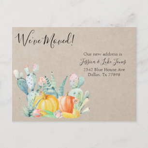 新しいアドレス通知の移動Autumnカボチャ 案内ポストカード