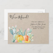 新しいアドレス通知の移動Autumnカボチャ 案内ポストカード (正面/裏面)