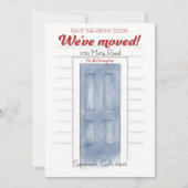 新しいアドレス青フロントドアカードを閉じる 招待状 (正面)