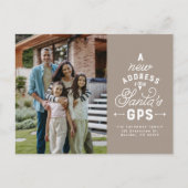 新しいアドレス2つの写真ネイビー中立クリスマス シーズンポストカード (正面)