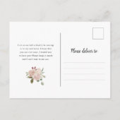 新しいアドレス |ほこりっぽい桃の花を黒 ポストカード (裏面)