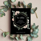 新しいアドレス |ほこりっぽい桃の花を黒 ポストカード