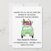 新しいアドレス·グリーン·レトロ、500クリスマス·プレゼント 招待状 (裏面)