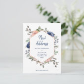 新しいアドレス |フローラの幾何学的な動きの発表 ポストカード (スタンド正面)