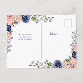 新しいアドレス |フローラの幾何学的な動きの発表 ポストカード (裏面)