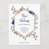 新しいアドレス |フローラの幾何学的な動きの発表 ポストカード (正面)