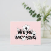 新しいアドレス |フローラピンク |お知らせ ポストカード (スタンド正面)