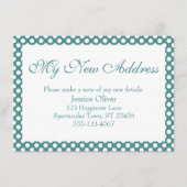 新しいアドレス(ライトティール（緑がかった色）と白水玉模様付き) エンクロージャーカード (正面)