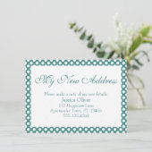 新しいアドレス(ライトティール（緑がかった色）と白水玉模様付き) エンクロージャーカード (スタンド正面)
