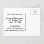 新しいアドレス | ヴィンテージ | ブルー | 百歩鶴 案内ポストカード (裏面)