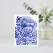 新しいアドレス | ヴィンテージ | ブルー | 百歩鶴 案内ポストカード (スタンド正面)