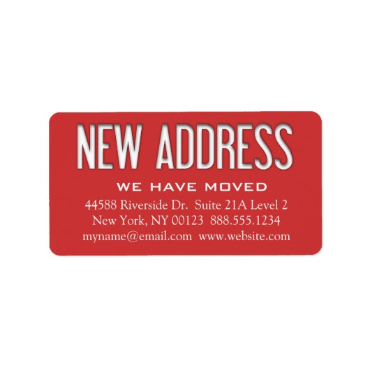 「新しいアドレス」変更通知ラベル ラベル (正面)