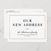 新しいアドレス、新しいホーム金ゴールドフレーム ポストカード (正面/裏面)