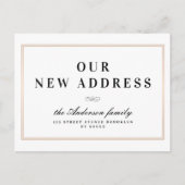 新しいアドレス、新しいホーム金ゴールドフレーム ポストカード (正面)