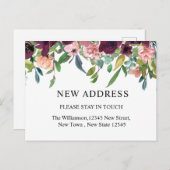 新しいアドレス |水彩フローラと緑 ポストカード (正面/裏面)