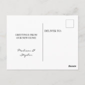 新しいアドレス |水彩フローラと緑 ポストカード (裏面)