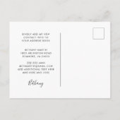 新しいアドレスBohoのぶら下がった植物の移動 案内ポストカード (裏面)