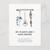 新しいアドレスBohoのぶら下がった植物の移動 案内ポストカード (正面)