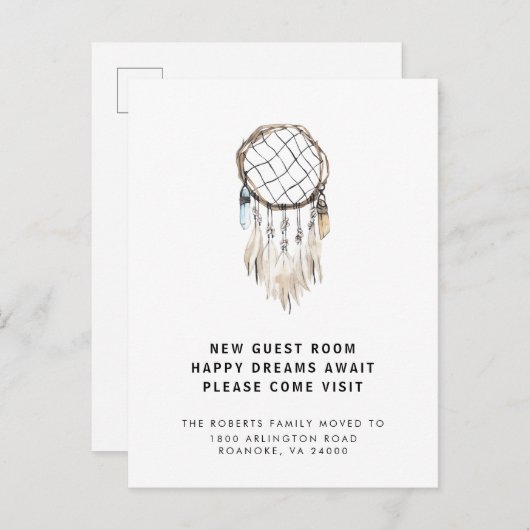 新しいアドレスDreamcatcherの結晶の羽が動いている 案内ポストカード (正面/裏面)