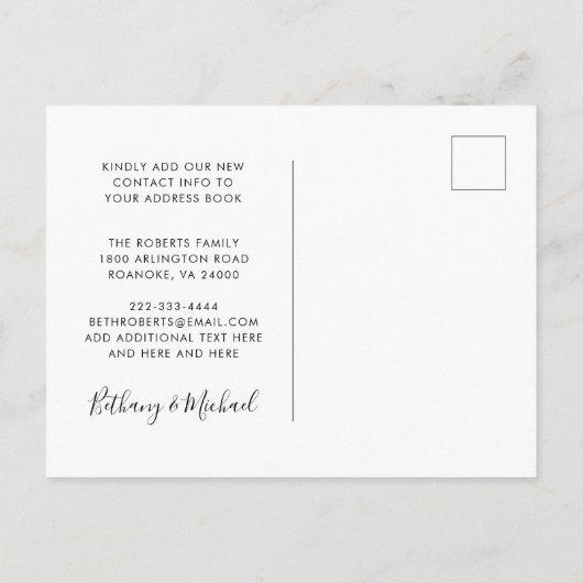 新しいアドレスDreamcatcherの結晶の羽が動いている 案内ポストカード (裏面)